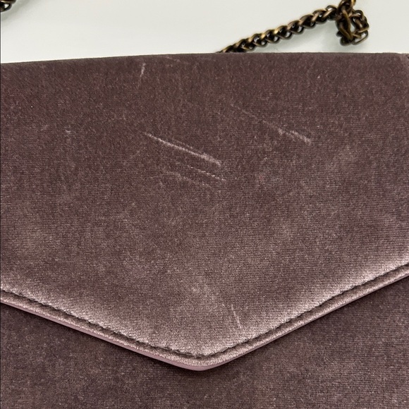 Anthropologie Grey Velvet Crossbody Bag w/ Handle - Picture 7 of 7